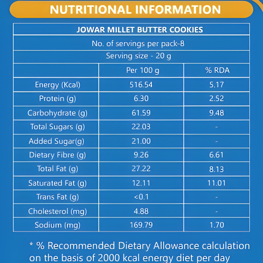 Jowar Millet Butter Cookies
