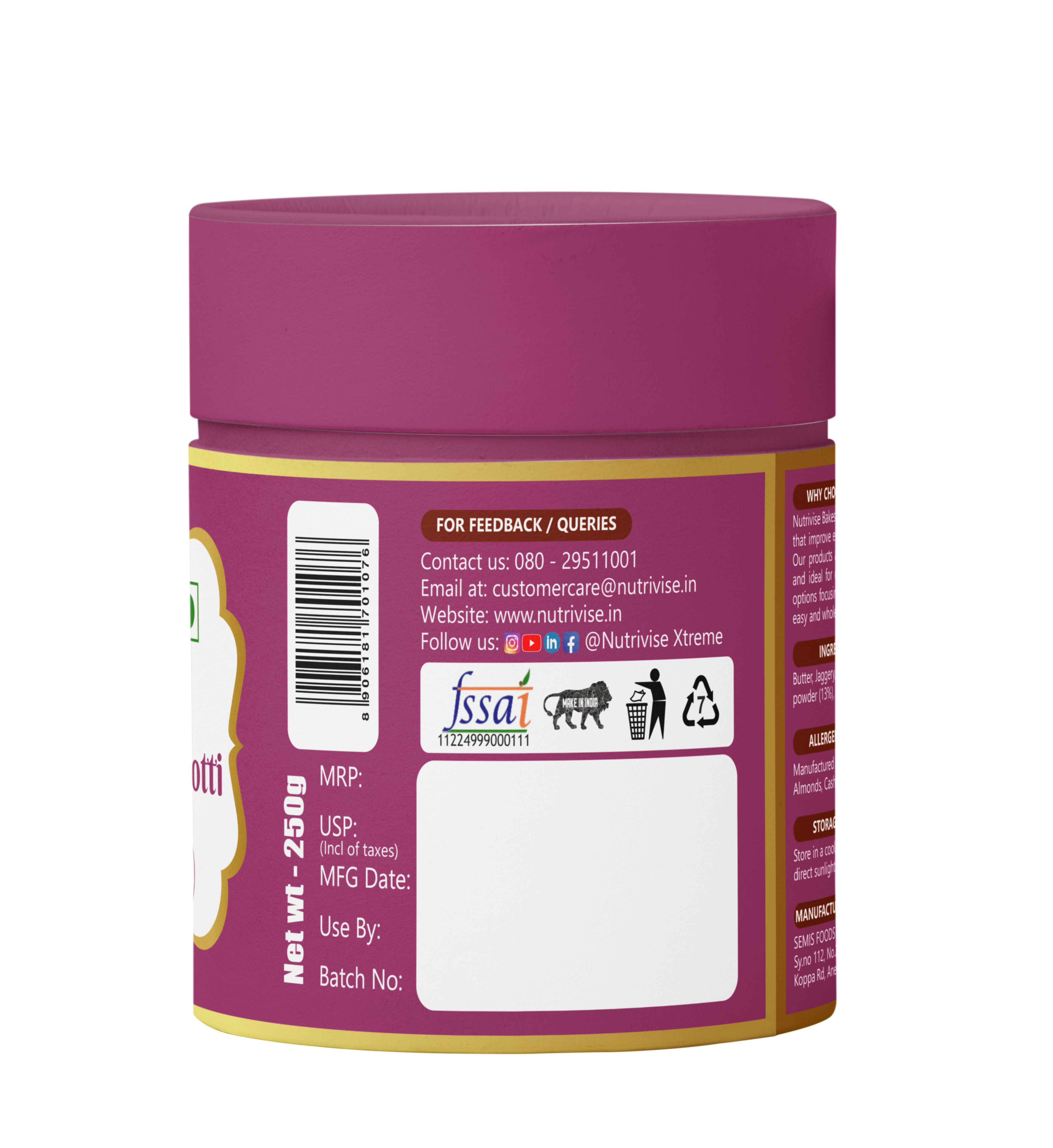 Millet Almond Biscotti