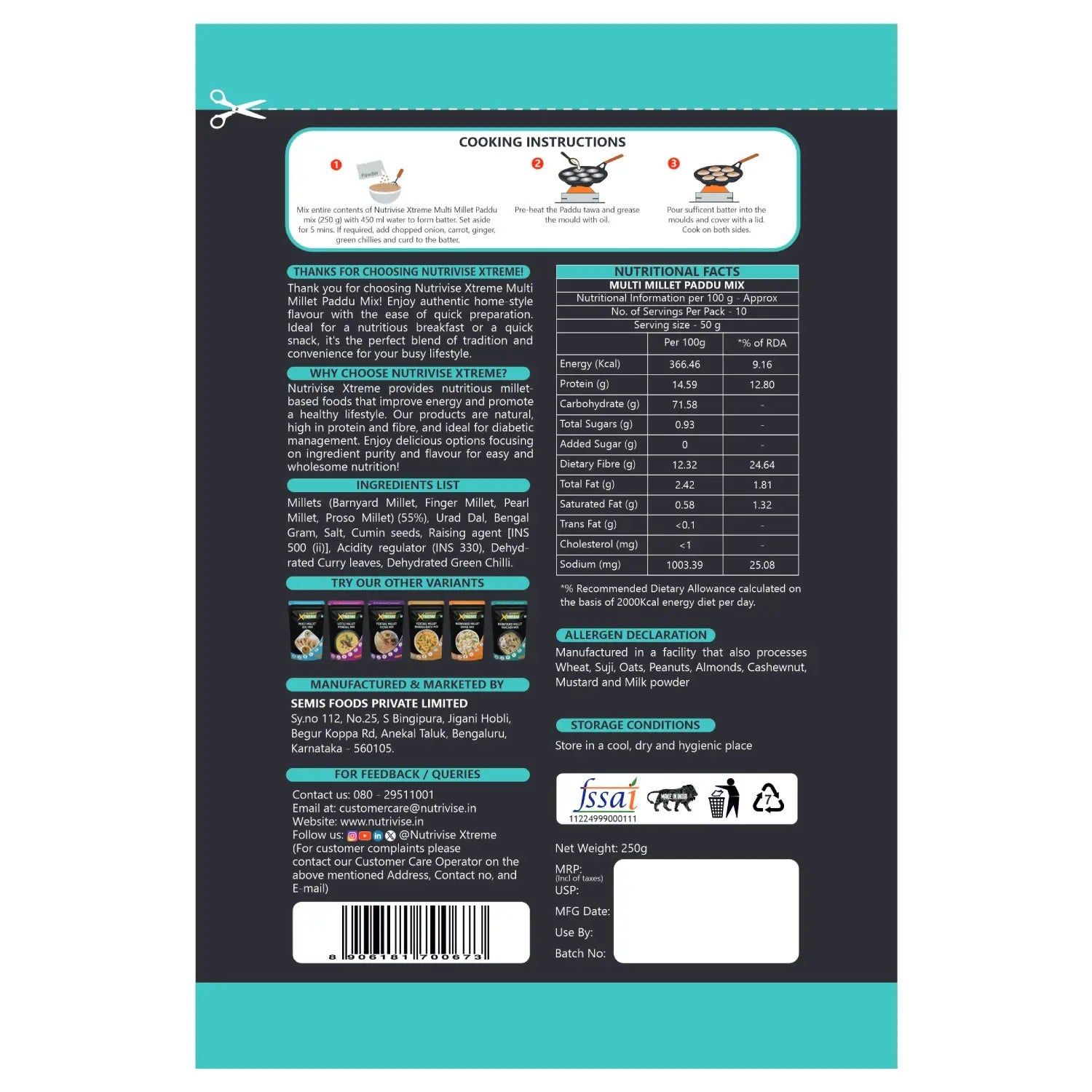 Multi Millet Paddu Mix