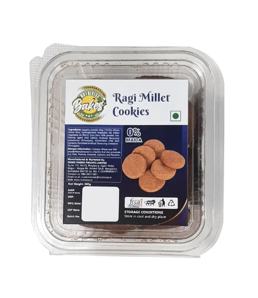 Ragi Millet Butter Cookies 150gm - Nutritious and Protein-Rich Ragi Cookies