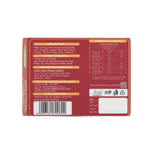 Ghee Foxtail Millet Laddu Nutrivise Xtreme Millet Products Back View